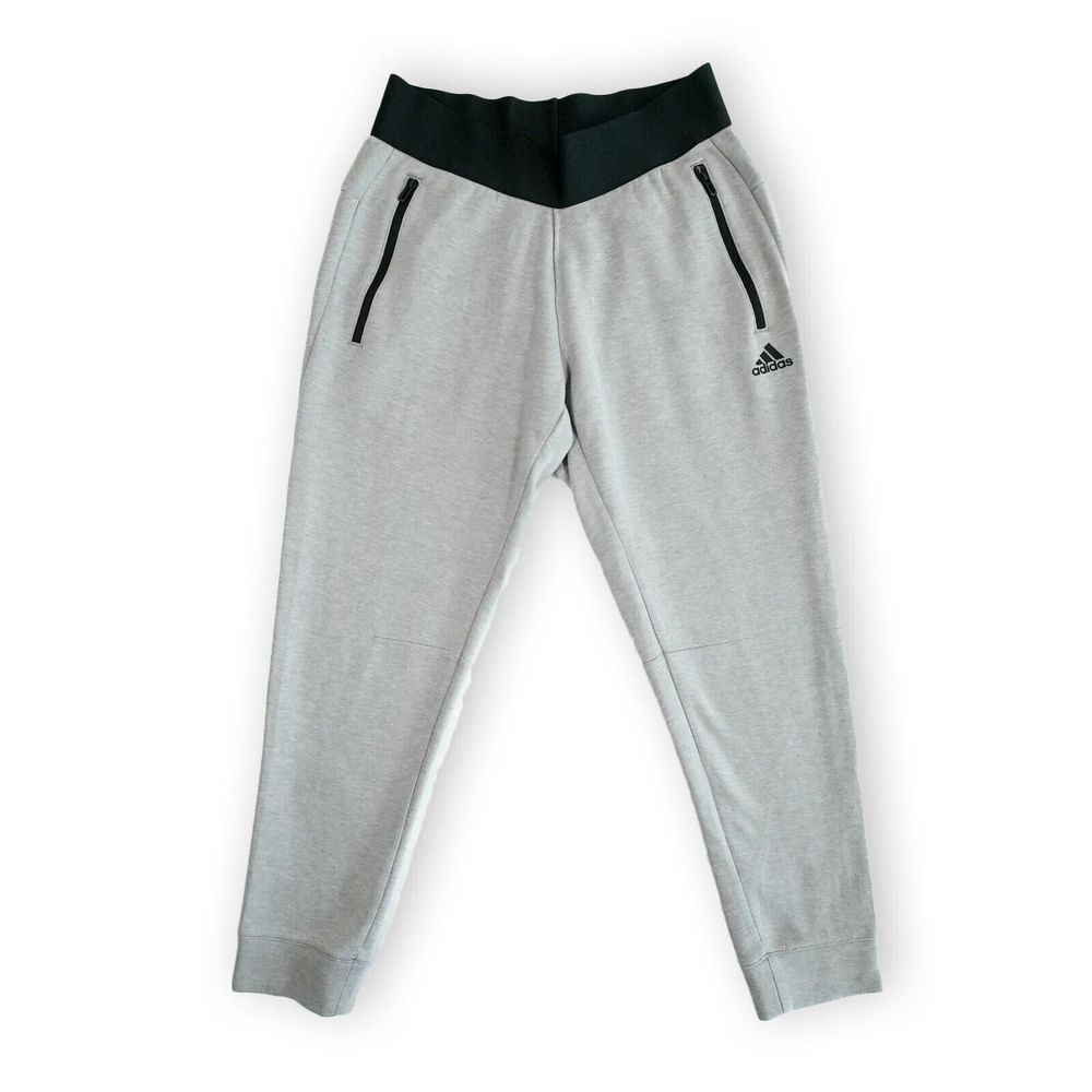 Adidas Women's Jogger Pants Small ID Stadium Grey Black Activewear Sportswear